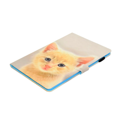 For iPad Pro 9.7 inch Painted Horizontal Flat Leather Case with Sleep Function & Card Slot & Buckle Anti-skid Strip & Bracket & Wallet(Cute Cat)-garmade.com