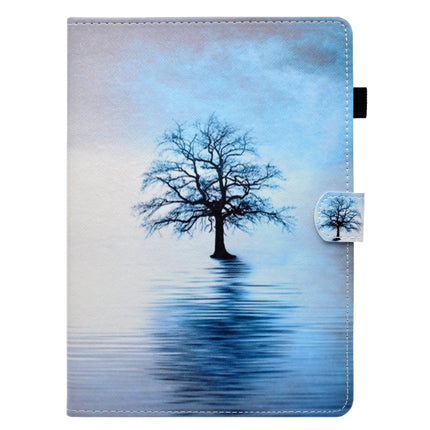 For iPad Pro 9.7 inch Painted Horizontal Flat Leather Case with Sleep Function & Card Slot & Buckle Anti-skid Strip & Bracket & Wallet(Tree in Water)-garmade.com