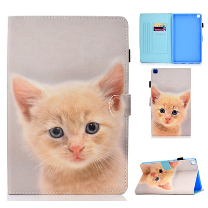 For Galaxy Tab A 8.0 (2019) T290 Painted Horizontal Flat Leather Case with Sleep Function & Card Slot & Buckle Anti-skid Strip & Bracket & Wallet(Cute Cat)-garmade.com