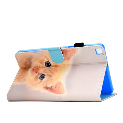 For Galaxy Tab A 8.0 (2019) T290 Painted Horizontal Flat Leather Case with Sleep Function & Card Slot & Buckle Anti-skid Strip & Bracket & Wallet(Cute Cat)-garmade.com