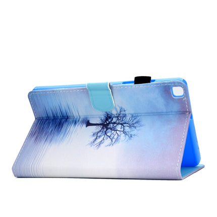 For Galaxy Tab A 8.0 (2019) T290 Painted Horizontal Flat Leather Case with Sleep Function & Card Slot & Buckle Anti-skid Strip & Bracket & Wallet(Tree in Water)-garmade.com