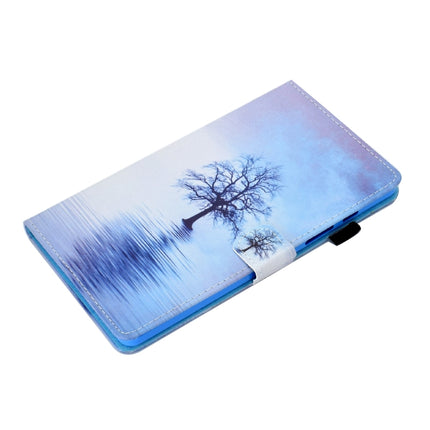 For Galaxy Tab A 8.0 (2019) T290 Painted Horizontal Flat Leather Case with Sleep Function & Card Slot & Buckle Anti-skid Strip & Bracket & Wallet(Tree in Water)-garmade.com