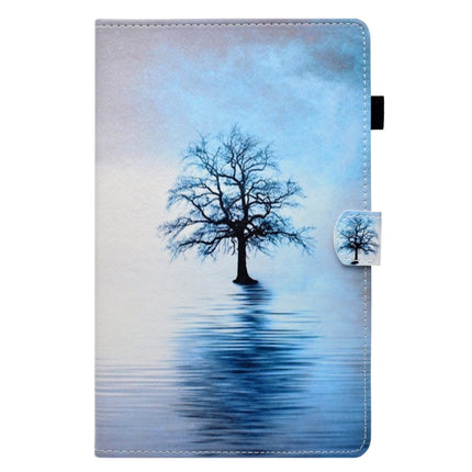 For Galaxy Tab A 10.1 (2016) T580 Painted Horizontal Flat Leather Case with Sleep Function & Card Slot & Buckle Anti-skid Strip & Bracket & Wallet(Tree in Water)-garmade.com