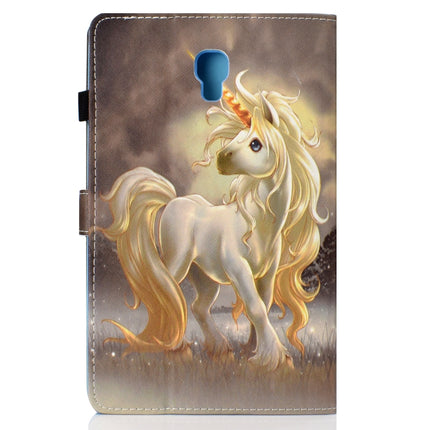 For Galaxy Tab A 10.5 T590 Painted Horizontal Flat Leather Case with Sleep Function & Card Slot & Buckle Anti-skid Strip & Bracket & Wallet(Unicorn)-garmade.com