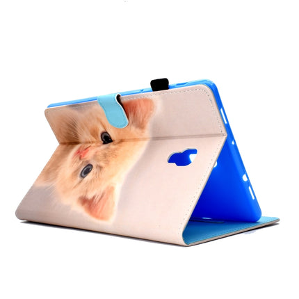 For Galaxy Tab A 10.5 T590 Painted Horizontal Flat Leather Case with Sleep Function & Card Slot & Buckle Anti-skid Strip & Bracket & Wallet(Cute Cat)-garmade.com