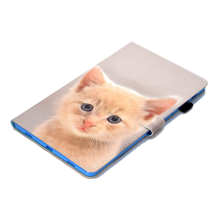 For Galaxy Tab A 10.5 T590 Painted Horizontal Flat Leather Case with Sleep Function & Card Slot & Buckle Anti-skid Strip & Bracket & Wallet(Cute Cat)-garmade.com