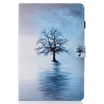 For Galaxy Tab A 10.5 T590 Painted Horizontal Flat Leather Case with Sleep Function & Card Slot & Buckle Anti-skid Strip & Bracket & Wallet(Tree in Water)-garmade.com