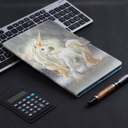 For Galaxy Tab S6 T860 Painted Horizontal Flat Leather Case with Sleep Function & Card Slot & Buckle Anti-skid Strip & Bracket & Wallet(Unicorn)-garmade.com