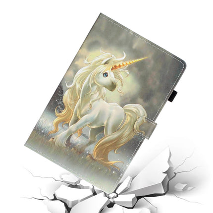 For Galaxy Tab S6 T860 Painted Horizontal Flat Leather Case with Sleep Function & Card Slot & Buckle Anti-skid Strip & Bracket & Wallet(Unicorn)-garmade.com