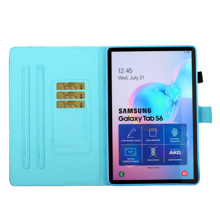For Galaxy Tab S6 T860 Painted Horizontal Flat Leather Case with Sleep Function & Card Slot & Buckle Anti-skid Strip & Bracket & Wallet(Girl)-garmade.com