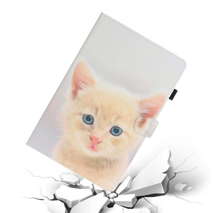 For Galaxy Tab S6 T860 Painted Horizontal Flat Leather Case with Sleep Function & Card Slot & Buckle Anti-skid Strip & Bracket & Wallet(Cute Cat)-garmade.com
