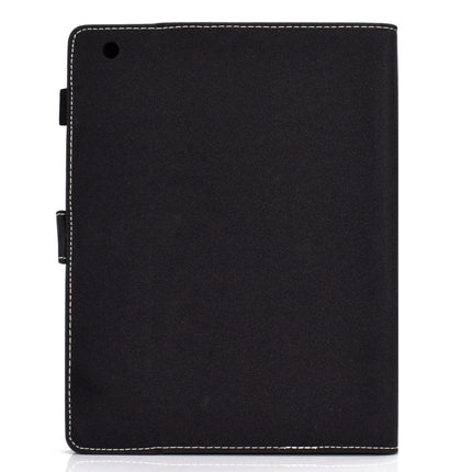 For iPad 4 / 3 / 2 Solid Color Tablet PC Universal Magnetic Horizontal Flip Leather Case with Card Slots & Holder(Black)-garmade.com
