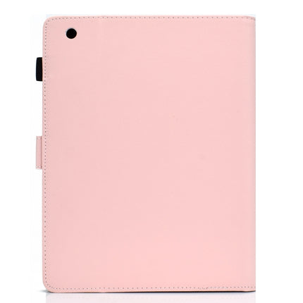 For iPad 4 / 3 / 2 Solid Color Tablet PC Universal Magnetic Horizontal Flip Leather Case with Card Slots & Holder(Pink)-garmade.com