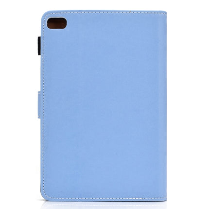 For iPad Mini 4 / Mini 3 / Mini 2 / Mini Solid Color Tablet PC Universal Magnetic Horizontal Flip Leather Case with Card Slots & Holder(Blue)-garmade.com