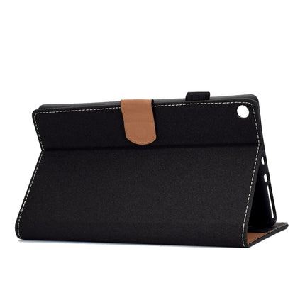 For Kindle Fire HD8 2016 / 2017 Solid Color Tablet PC Universal Magnetic Horizontal Flip Leather Case with Card Slots & Holder(Black)-garmade.com