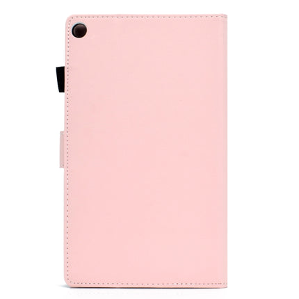 For Kindle Fire HD8 2016 / 2017 Solid Color Tablet PC Universal Magnetic Horizontal Flip Leather Case with Card Slots & Holder(Pink)-garmade.com