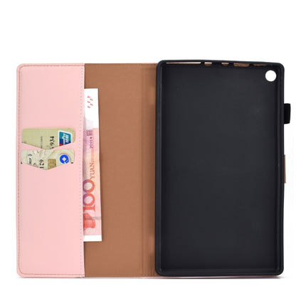 For Kindle Fire HD8 2016 / 2017 Solid Color Tablet PC Universal Magnetic Horizontal Flip Leather Case with Card Slots & Holder(Pink)-garmade.com