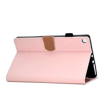 For Kindle Fire HD8 2016 / 2017 Solid Color Tablet PC Universal Magnetic Horizontal Flip Leather Case with Card Slots & Holder(Pink)-garmade.com