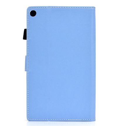 For Kindle Fire HD8 2016 / 2017 Solid Color Tablet PC Universal Magnetic Horizontal Flip Leather Case with Card Slots & Holder(Blue)-garmade.com