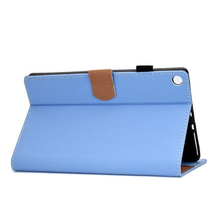 For Kindle Fire HD8 2016 / 2017 Solid Color Tablet PC Universal Magnetic Horizontal Flip Leather Case with Card Slots & Holder(Blue)-garmade.com