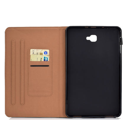 For Galaxy Tab A 10.1(2016) T580 Solid Color Tablet PC Universal Magnetic Horizontal Flip Leather Case with Card Slots & Holder(Brown)-garmade.com