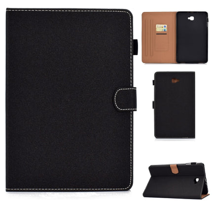 For Galaxy Tab A 10.1(2016) T580 Solid Color Tablet PC Universal Magnetic Horizontal Flip Leather Case with Card Slots & Holder(Black)-garmade.com