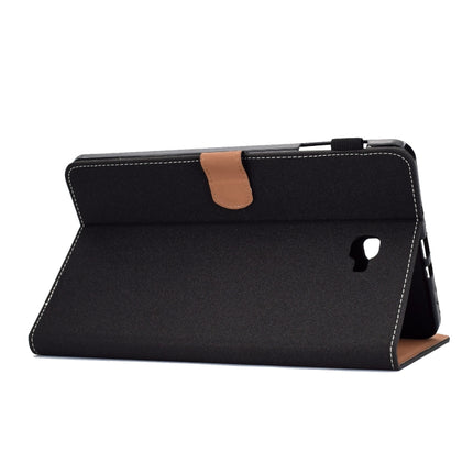 For Galaxy Tab A 10.1(2016) T580 Solid Color Tablet PC Universal Magnetic Horizontal Flip Leather Case with Card Slots & Holder(Black)-garmade.com