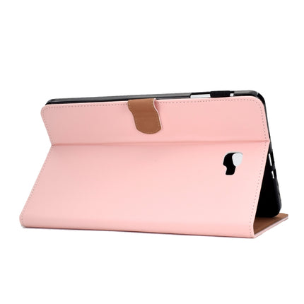 For Galaxy Tab A 10.1(2016) T580 Solid Color Tablet PC Universal Magnetic Horizontal Flip Leather Case with Card Slots & Holder(Pink)-garmade.com