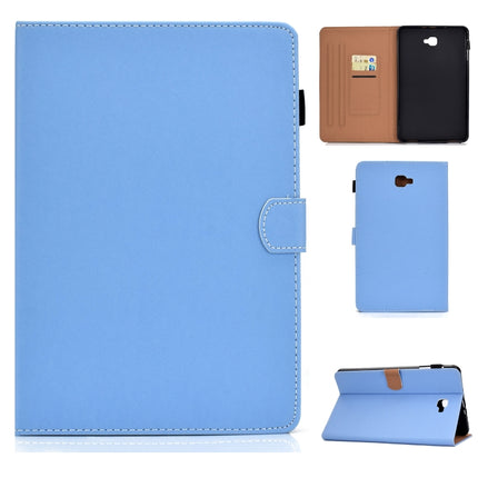 For Galaxy Tab A 10.1(2016) T580 Solid Color Tablet PC Universal Magnetic Horizontal Flip Leather Case with Card Slots & Holder(Blue)-garmade.com