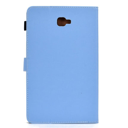 For Galaxy Tab A 10.1(2016) T580 Solid Color Tablet PC Universal Magnetic Horizontal Flip Leather Case with Card Slots & Holder(Blue)-garmade.com