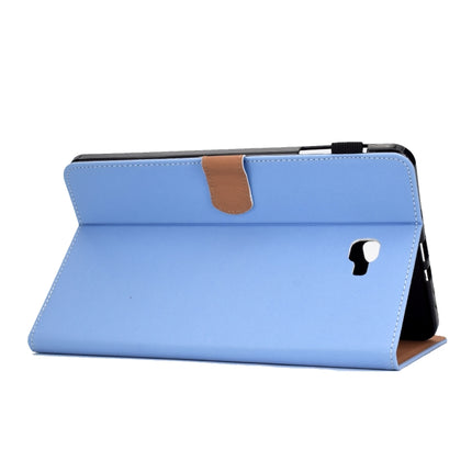 For Galaxy Tab A 10.1(2016) T580 Solid Color Tablet PC Universal Magnetic Horizontal Flip Leather Case with Card Slots & Holder(Blue)-garmade.com