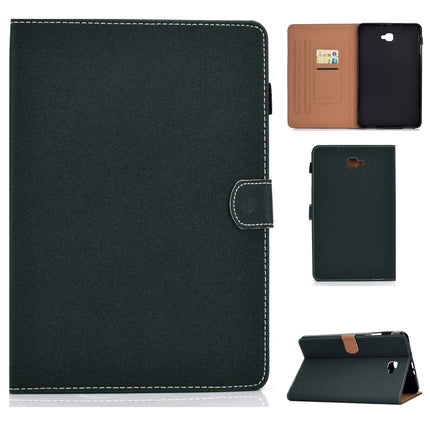 For Galaxy Tab A 10.1(2016) T580 Solid Color Tablet PC Universal Magnetic Horizontal Flip Leather Case with Card Slots & Holder(Green)-garmade.com
