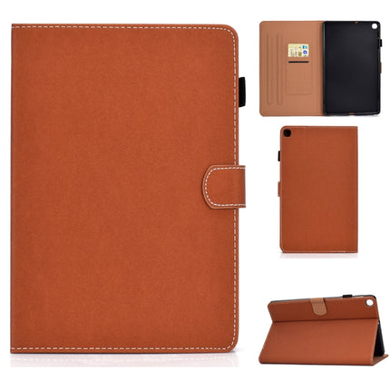 For Galaxy Tab S5e T720 Solid Color Tablet PC Universal Magnetic Horizontal Flip Leather Case with Card Slots & Holder(Brown)-garmade.com