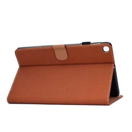 For Galaxy Tab S5e T720 Solid Color Tablet PC Universal Magnetic Horizontal Flip Leather Case with Card Slots & Holder(Brown)-garmade.com