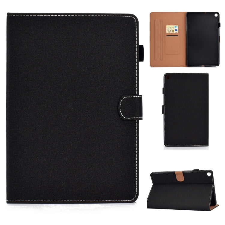 For Galaxy Tab S5e T720 Solid Color Tablet PC Universal Magnetic Horizontal Flip Leather Case with Card Slots & Holder(Black)-garmade.com