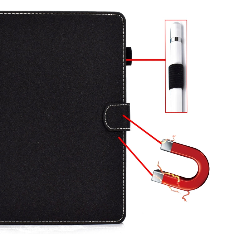 For Galaxy Tab S5e T720 Solid Color Tablet PC Universal Magnetic Horizontal Flip Leather Case with Card Slots & Holder(Black)-garmade.com