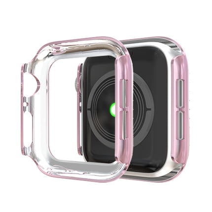 For Apple Watch Series 5 & 4 40mm Double Row Diamonds PC Protective Case(Pink)-garmade.com