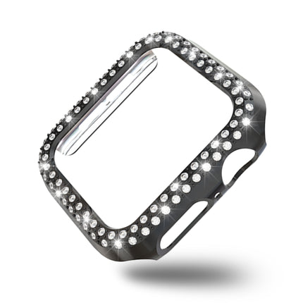 For Apple Watch Series 5 & 4 40mm Double Row Diamonds PC Protective Case(Black)-garmade.com