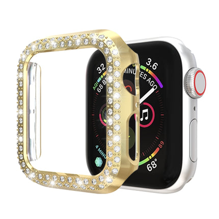 For Apple Watch Series 5 & 4 40mm Double Row Diamonds PC Protective Case(Gold)-garmade.com