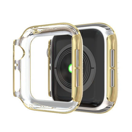 For Apple Watch Series 5 & 4 40mm Double Row Diamonds PC Protective Case(Gold)-garmade.com
