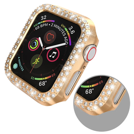 For Apple Watch Series 5 & 4 40mm Double Row Diamonds PC Protective Case(Rose Gold)-garmade.com