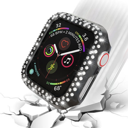 For Apple Watch Series 3 & 2 & 1 42mm Double Row Diamonds PC Protective Case(Black)-garmade.com