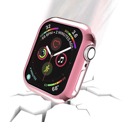 For Apple Watch Series 3 & 2 & 1 38mm Plating TPU Round Hole Hollowing Protective Case(Pink)-garmade.com