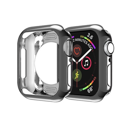For Apple Watch Series 3 & 2 & 1 38mm Plating TPU Round Hole Hollowing Protective Case(Black)-garmade.com