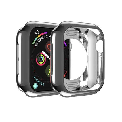 For Apple Watch Series 3 & 2 & 1 38mm Plating TPU Round Hole Hollowing Protective Case(Black)-garmade.com