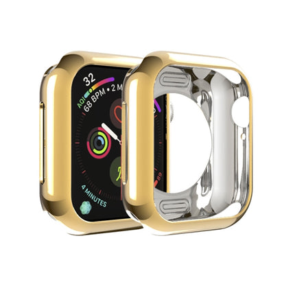 For Apple Watch Series 3 & 2 & 1 38mm Plating TPU Round Hole Hollowing Protective Case(Gold)-garmade.com