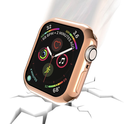 For Apple Watch Series 3 & 2 & 1 38mm Plating TPU Round Hole Hollowing Protective Case(Rose Gold)-garmade.com