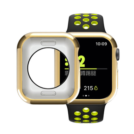 For Apple Watch Series 5 & 4 44mm Plating TPU Round Hole Hollowing Protective Case(Gold)-garmade.com