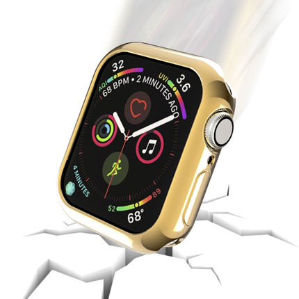 For Apple Watch Series 5 & 4 44mm Plating TPU Round Hole Hollowing Protective Case(Gold)-garmade.com