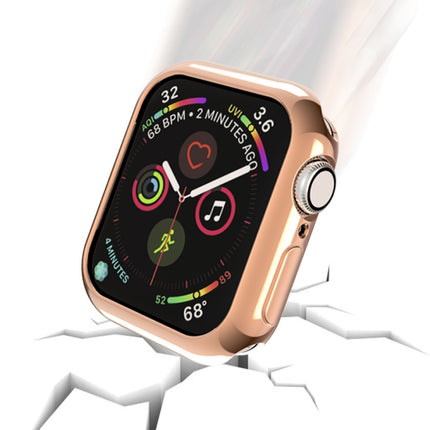 For Apple Watch Series 5 & 4 44mm Plating TPU Round Hole Hollowing Protective Case(Rose Gold)-garmade.com